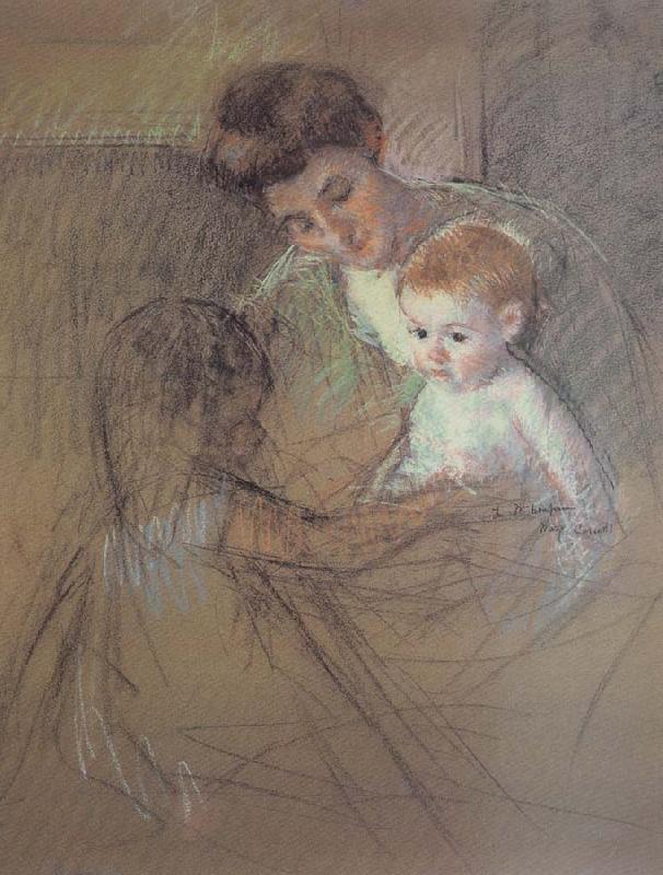 Mary Cassatt Study of Mother and kid France oil painting art